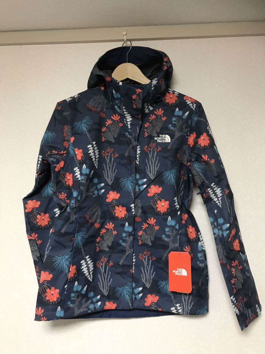 新品 花柄☆海外ノースフェイスマウンテンパーカーS☆ウインド