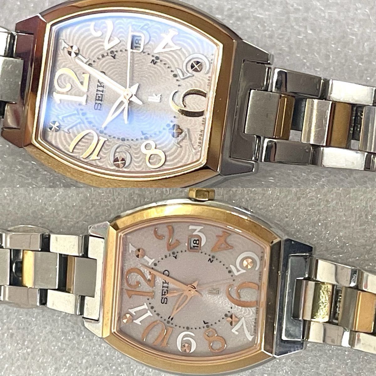 稼働 良品 SEIKO lk トノー 電波時計 レディース ピンクゴールド 稼働 良品 SEIKO lk トノー 電波時計 レディース ピンクゴールド