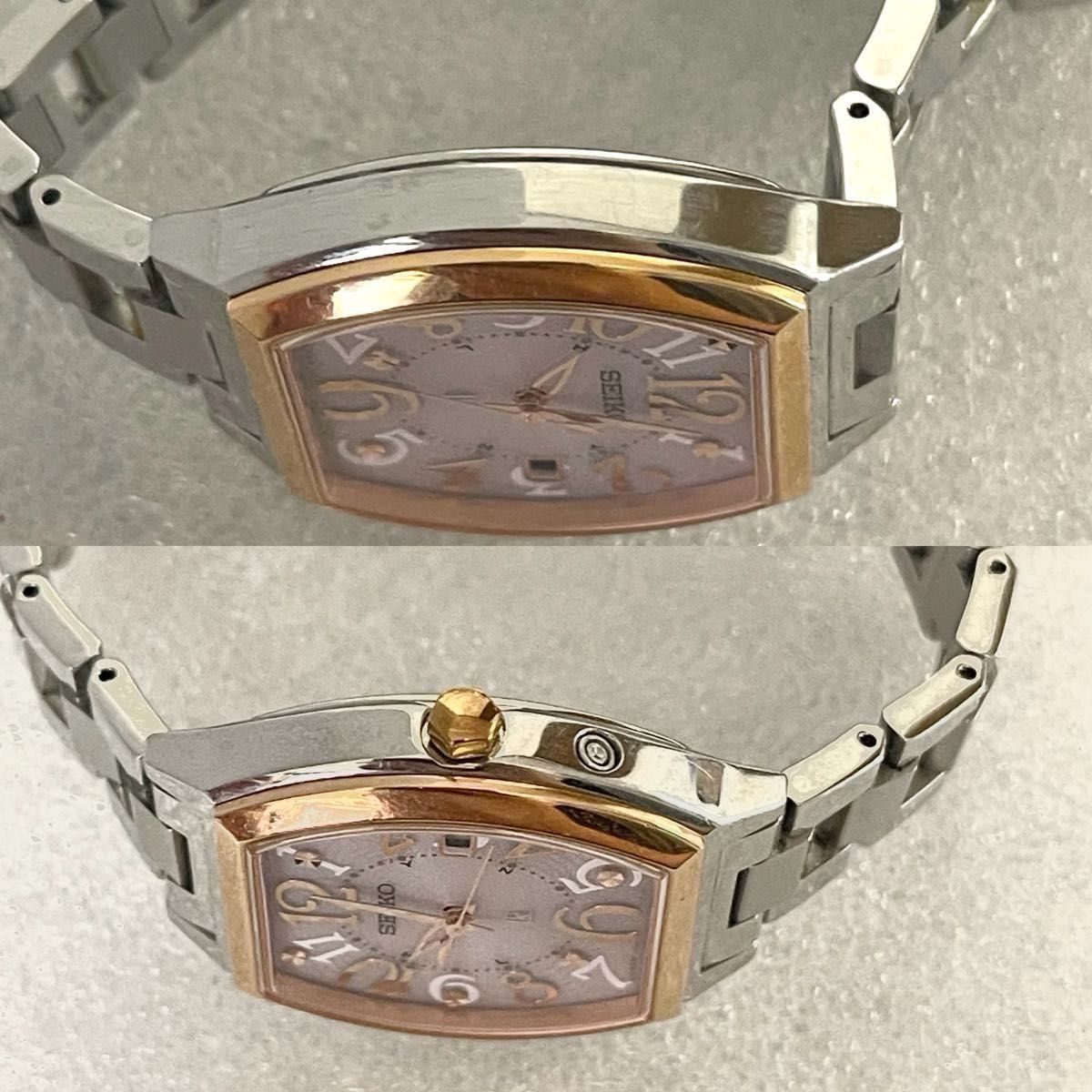 稼働 良品 SEIKO lk トノー 電波時計 レディース ピンクゴールド 稼働 良品 SEIKO lk トノー 電波時計 レディース ピンクゴールド