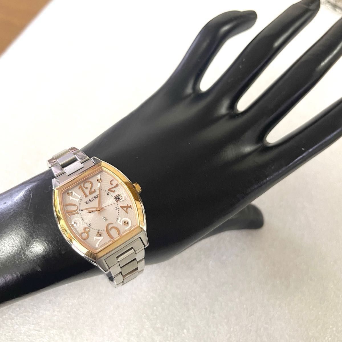 稼働 良品 SEIKO lk トノー 電波時計 レディース ピンクゴールド 稼働 良品 SEIKO lk トノー 電波時計 レディース ピンクゴールド