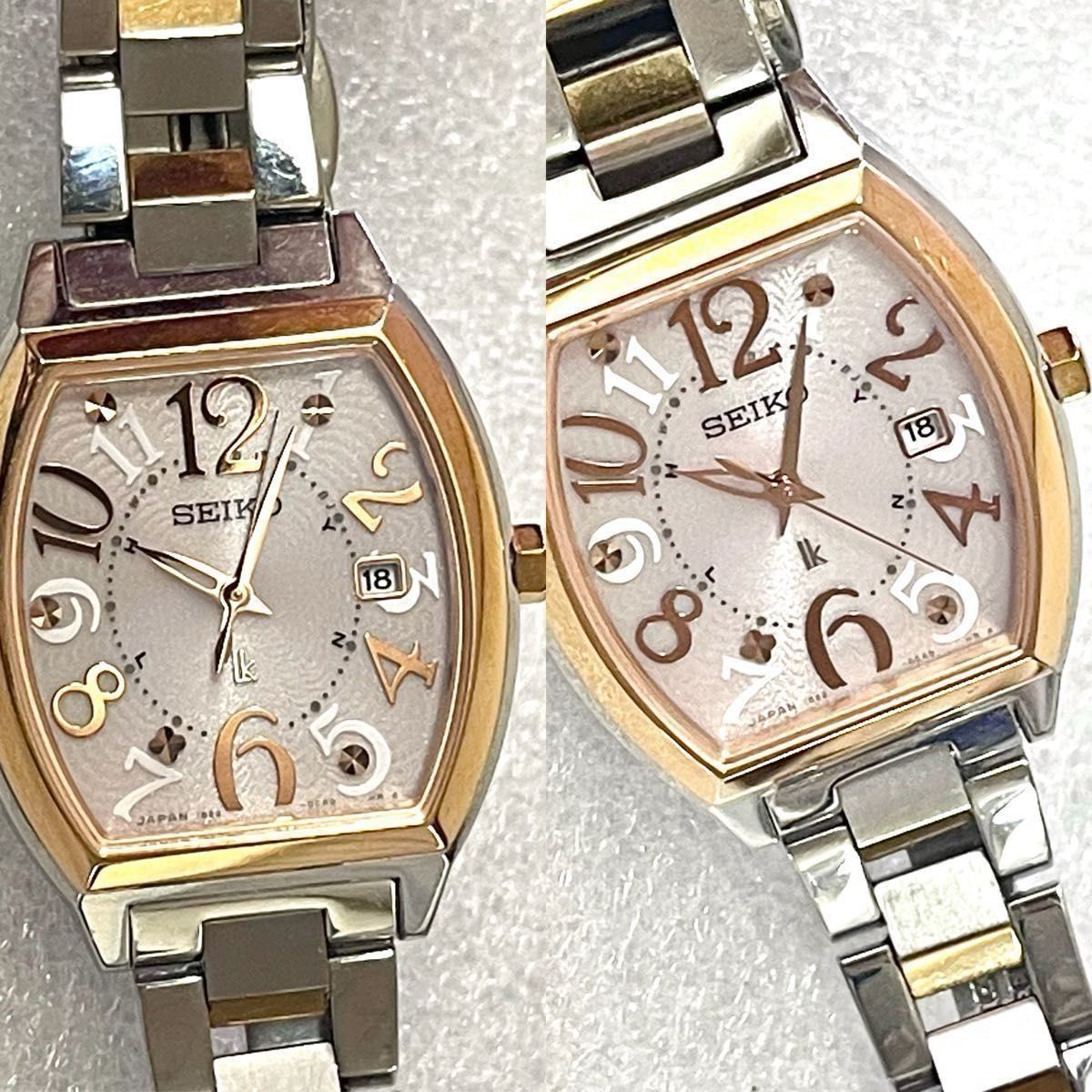 稼働 良品 SEIKO lk トノー 電波時計 レディース ピンクゴールド 稼働 良品 SEIKO lk トノー 電波時計 レディース ピンクゴールド