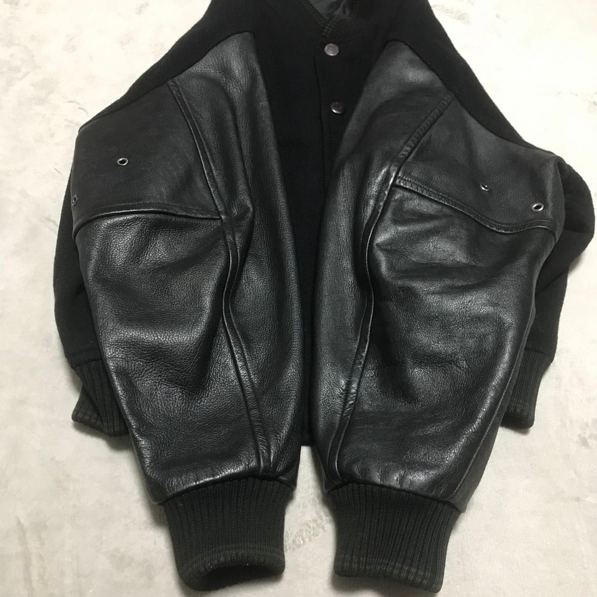 90s DOMON ヴィンテージ スタジャン レザー×ウール 牛革 90s DOMON ヴィンテージ スタジャン レザー×ウール 牛革