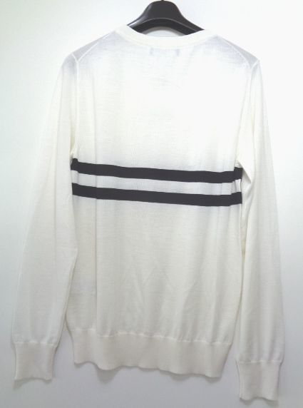  мужской Dolce & Gabbana кашемир свитер белый окантовка 52