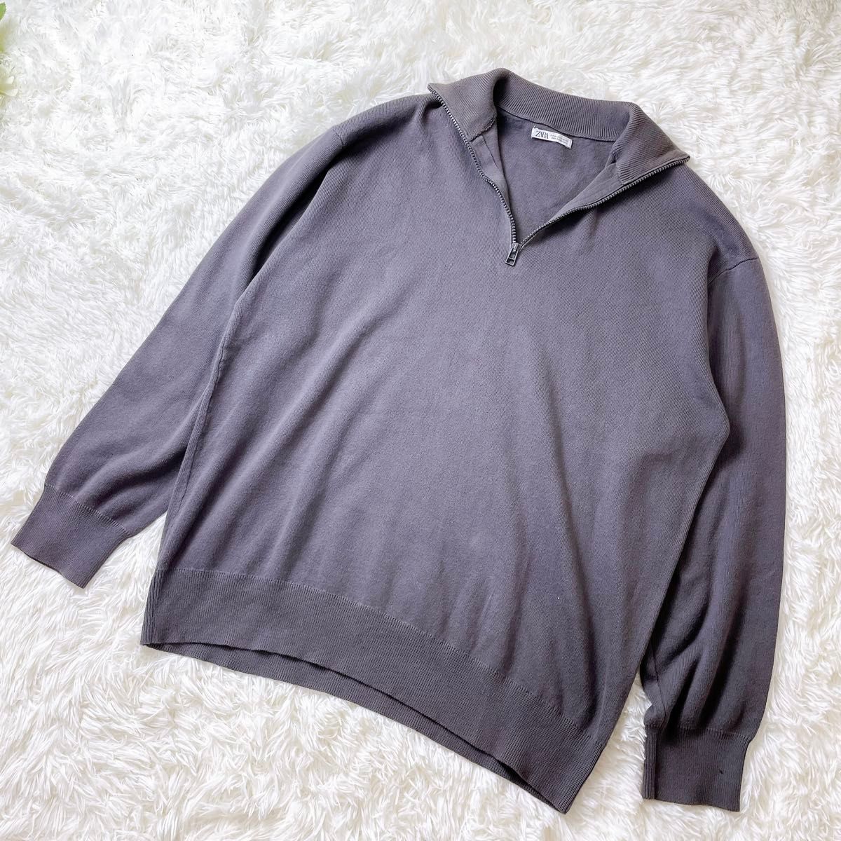 ZARA ザラ タートルネック ハーフジップ ニットセーター XL ZARA ザラ タートルネック ハーフジップ ニットセーター XL