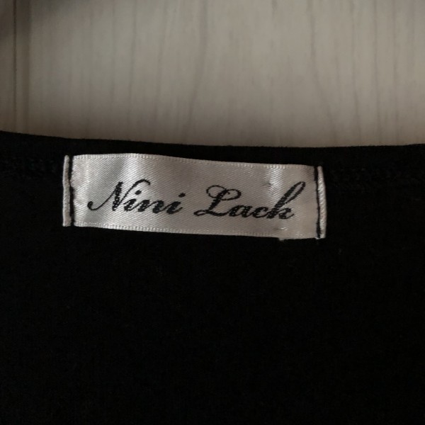 ◆nini lack/黒の七分袖カーディガン/L◆d2_画像5