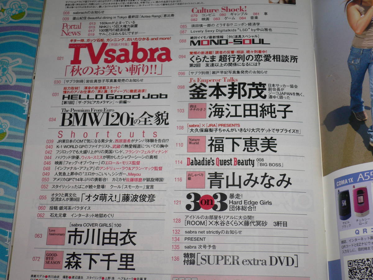 2004年 sabra サブラ DVD 熊田曜子 小野真弓 ほしのあき 夏目理緒 / グラビア 市川由衣 森下千里 他_画像3