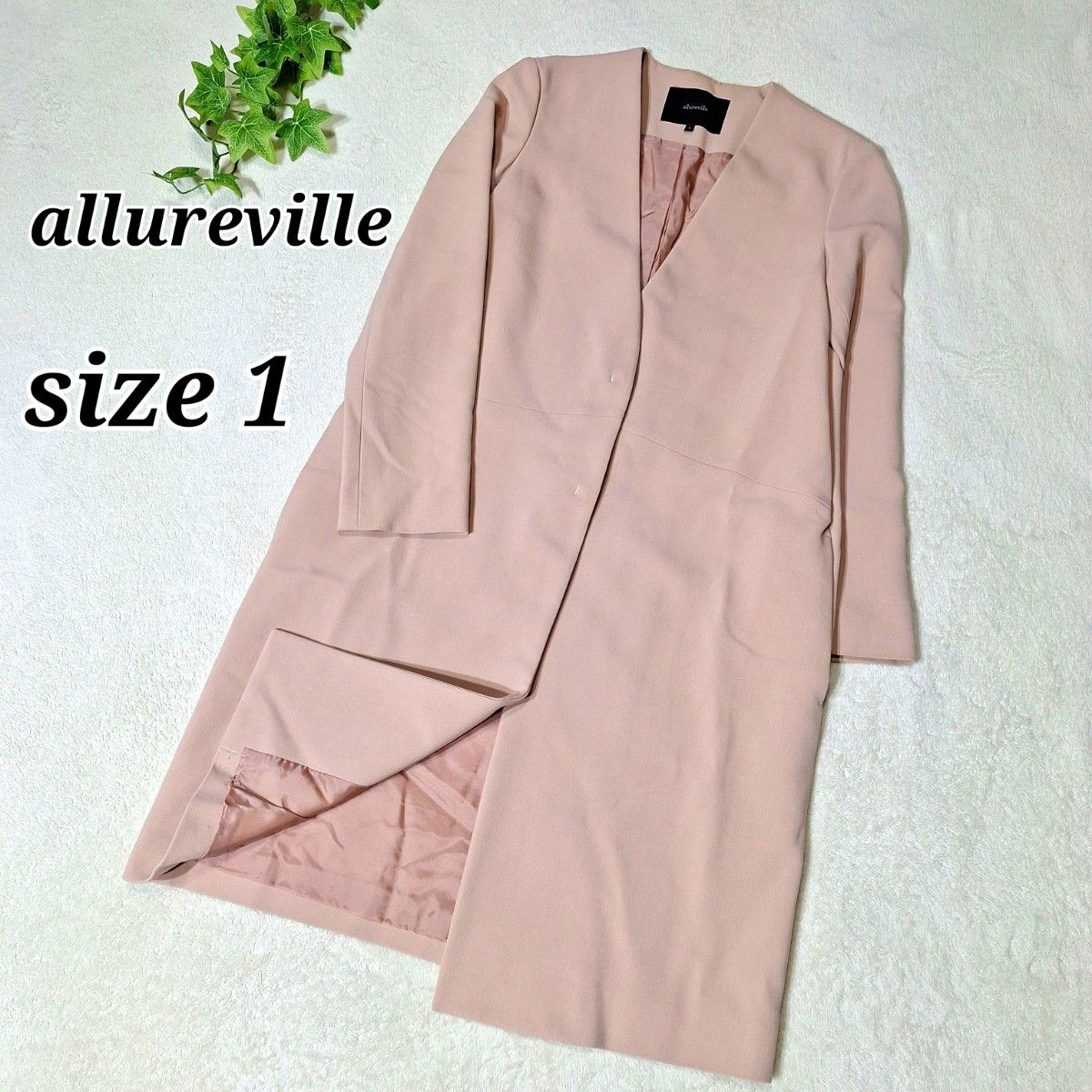 【訳あり】allureville アルアバイル Vネック ノーカラーコート チェスターコート 長袖