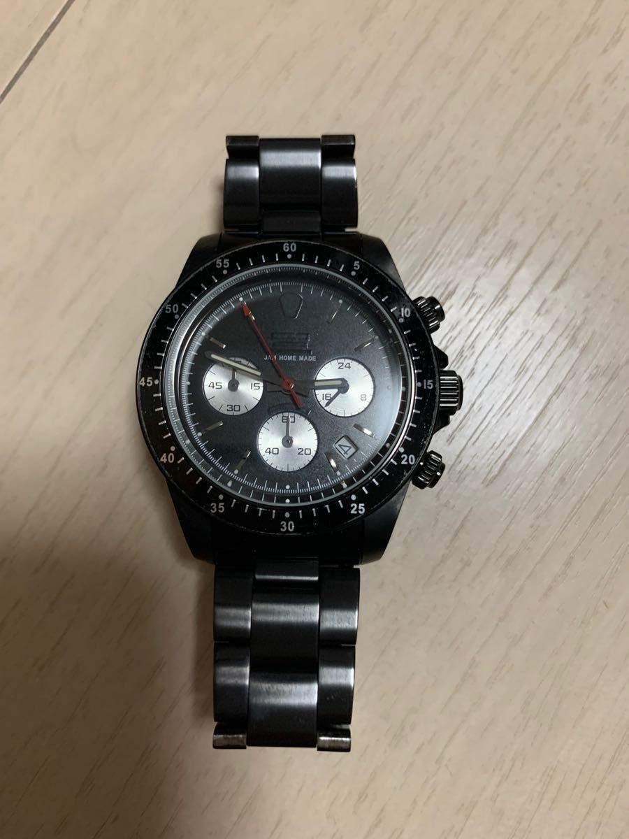 ジャムホームメイド 時計 ウオッチ クロノグラフ ダイヤモンドジャムウォッチタイプC ブラック メンズ腕時計