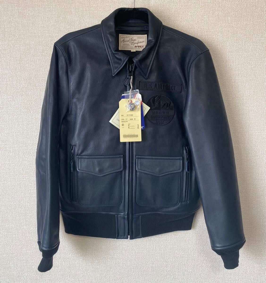 AVIREX アヴィレックス 70周年 レザージャケット ブラック 黒 AVIREX アヴィレックス 70周年 レザージャケット ブラック 黒