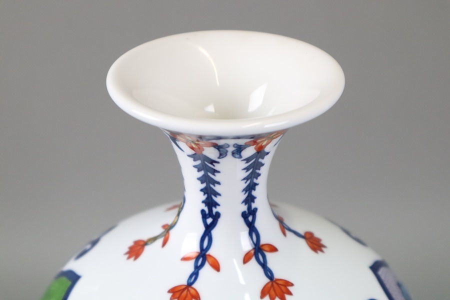 Bibian 比比昂- 陶芸作家藤井勝雲作染錦鳳凰絵花瓶高42cm 飾壷 Bibian 比比昂- 陶芸作家藤井勝雲作染錦鳳凰絵花瓶高42cm 飾壷
