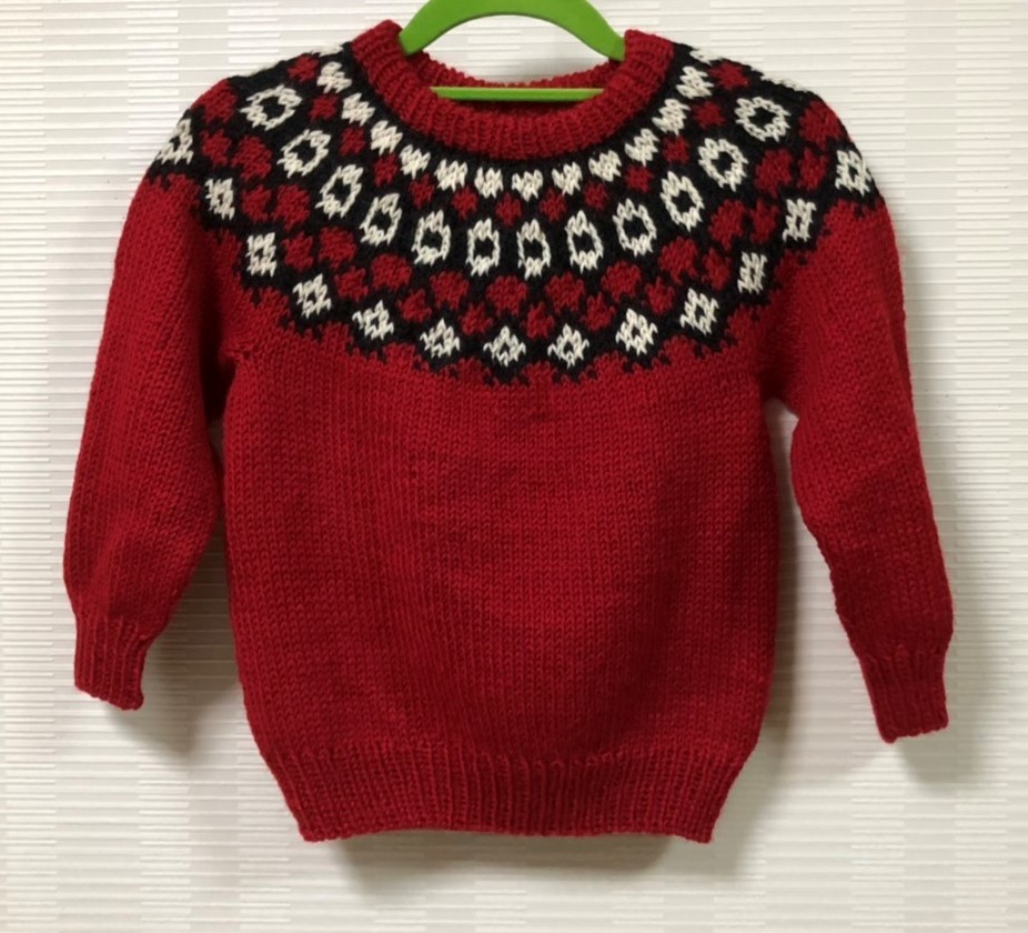 高価値セリー 新品 　6歳位　　026 100～110) 　( 　セーター 手編みランド♪　子供　ノルディック 子ども用