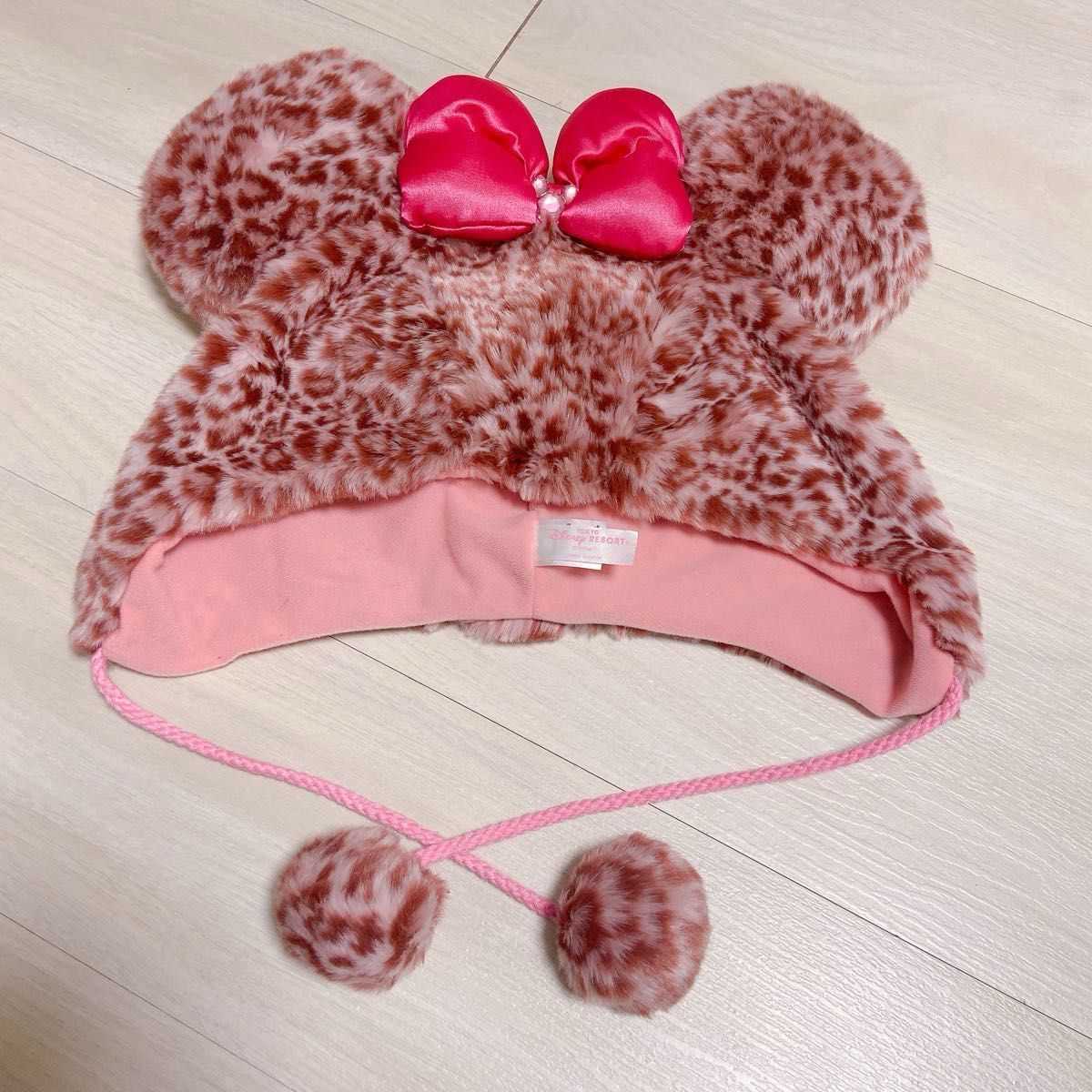 ディズニー ファンキャップ ミニー ヒョウ柄 ピンク 被り物 帽子 ディズニー ファンキャップ ミニー ヒョウ柄 ピンク 被り物 帽子