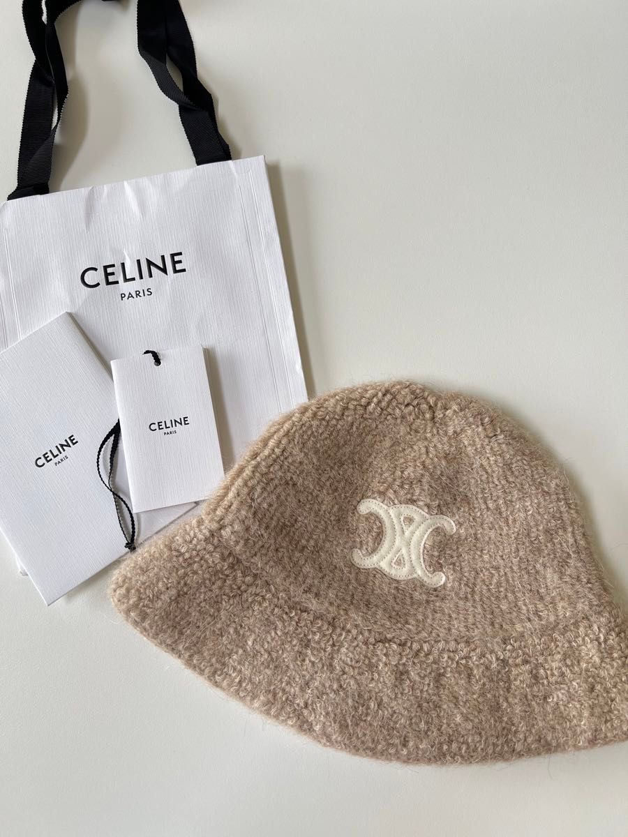 CELINE セリーヌ トリオンフ アルパカウール クロシェハット CELINE セリーヌ トリオンフ アルパカウール クロシェハット