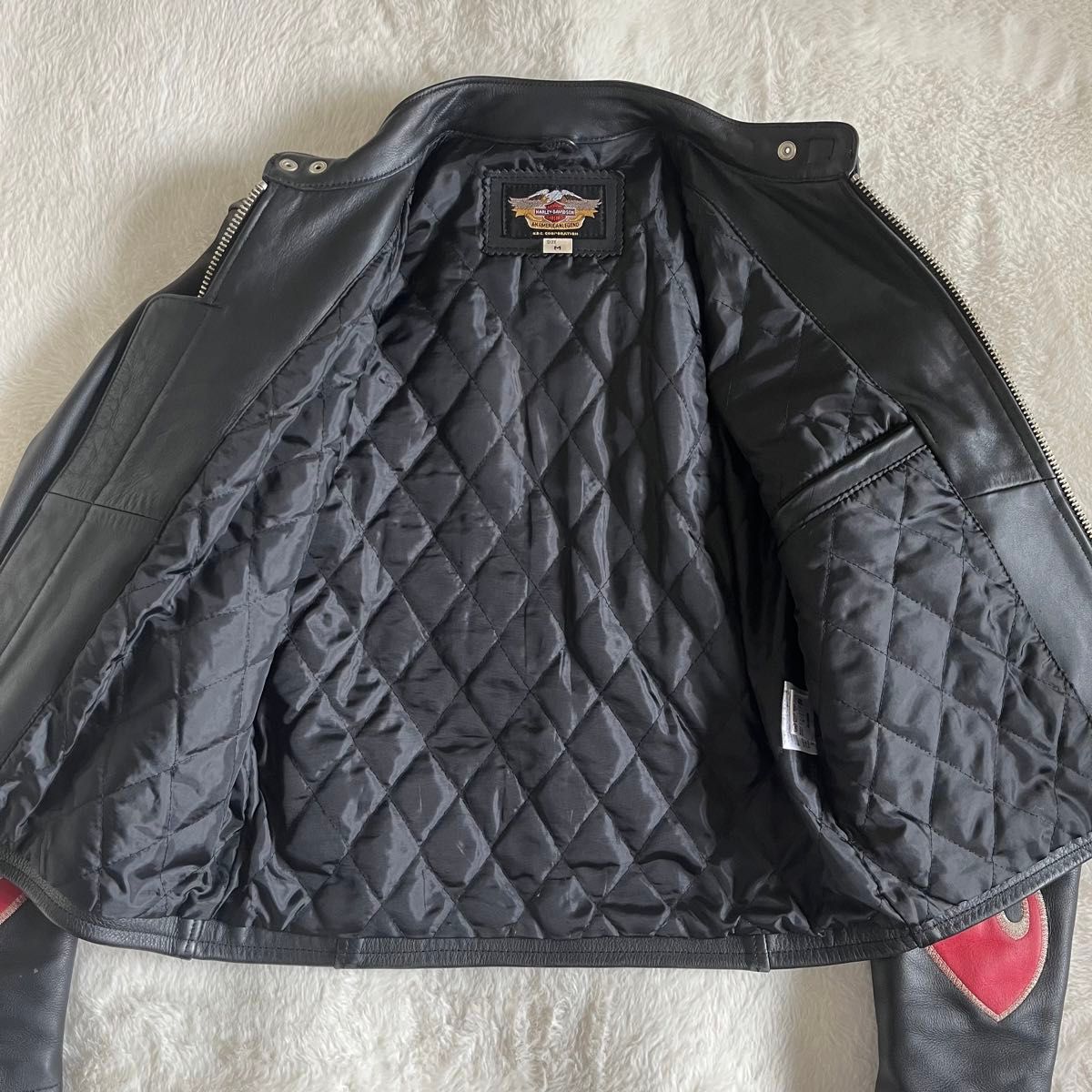 美品】HARLEY DAVIDSON レザーライダースジャケット ファイヤー 美品】HARLEY DAVIDSON レザーライダースジャケット ファイヤー