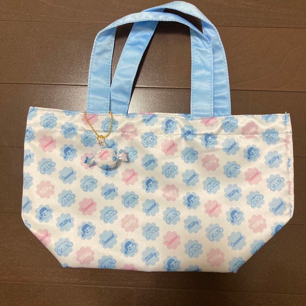 サンリオ シナモロール シナモン Cinnamoroll ミルキー&手提げバッグ ミルキーコラボ ミニトートバッグ　ペコちゃん