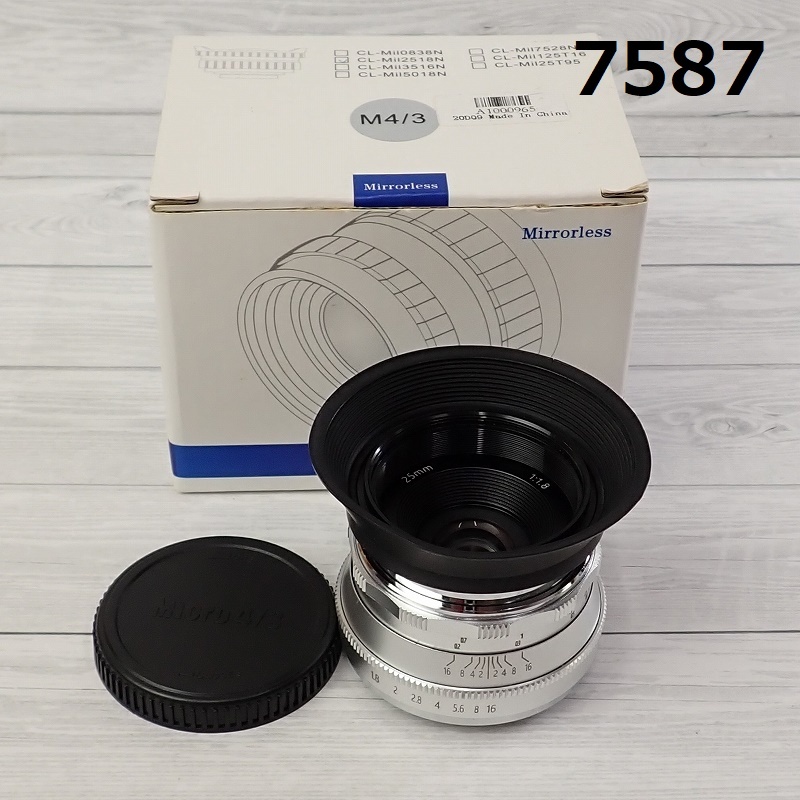 ■FK-7587 MIRRORLESS CAMARA LENS M43:MOUNT　HD.MC Φ43mm 25mm　1:1.8 　20241002