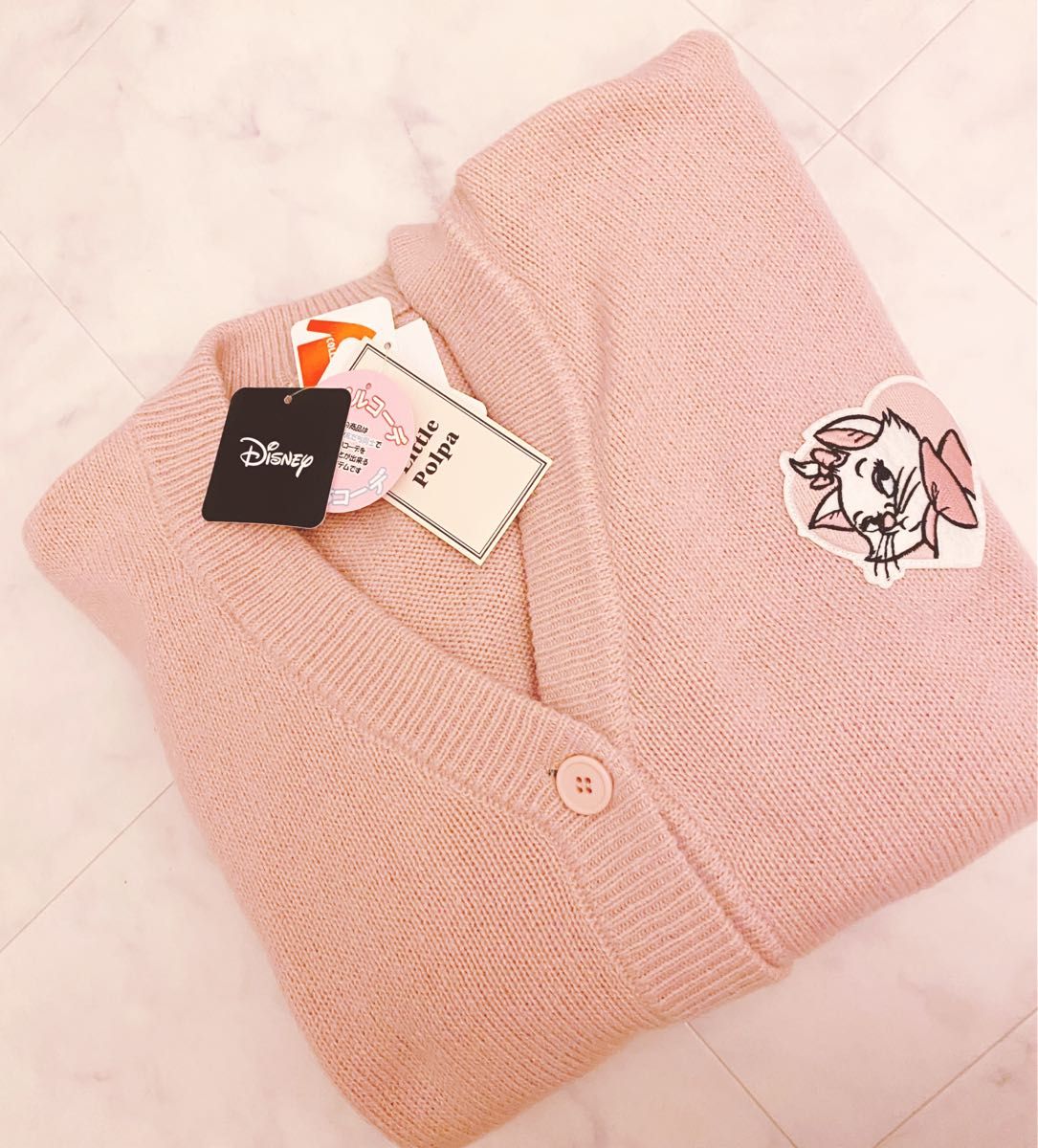 おしゃれキャットマリーちゃん ニットカーディガンLサイズタグ おしゃれキャットマリーちゃん ニットカーディガンLサイズタグ