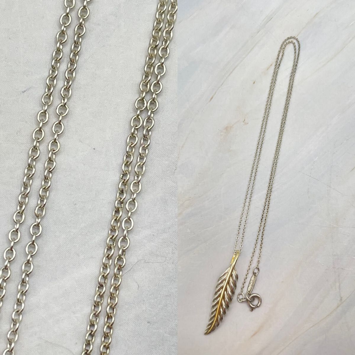 TIFFANY & CO ティファニー フェザー 羽 AG925 K18 750 YGコンビ TIFFANY & CO ティファニー フェザー 羽 AG925 K18 750 YGコンビ