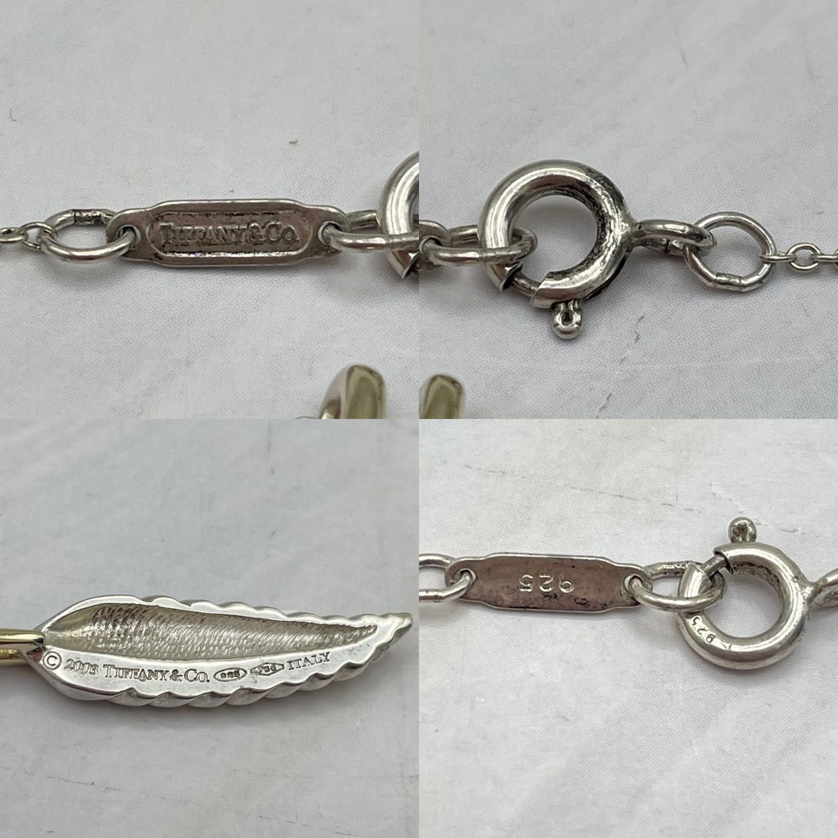 TIFFANY & CO ティファニー フェザー 羽 AG925 K18 750 YGコンビ TIFFANY & CO ティファニー フェザー 羽 AG925 K18 750 YGコンビ