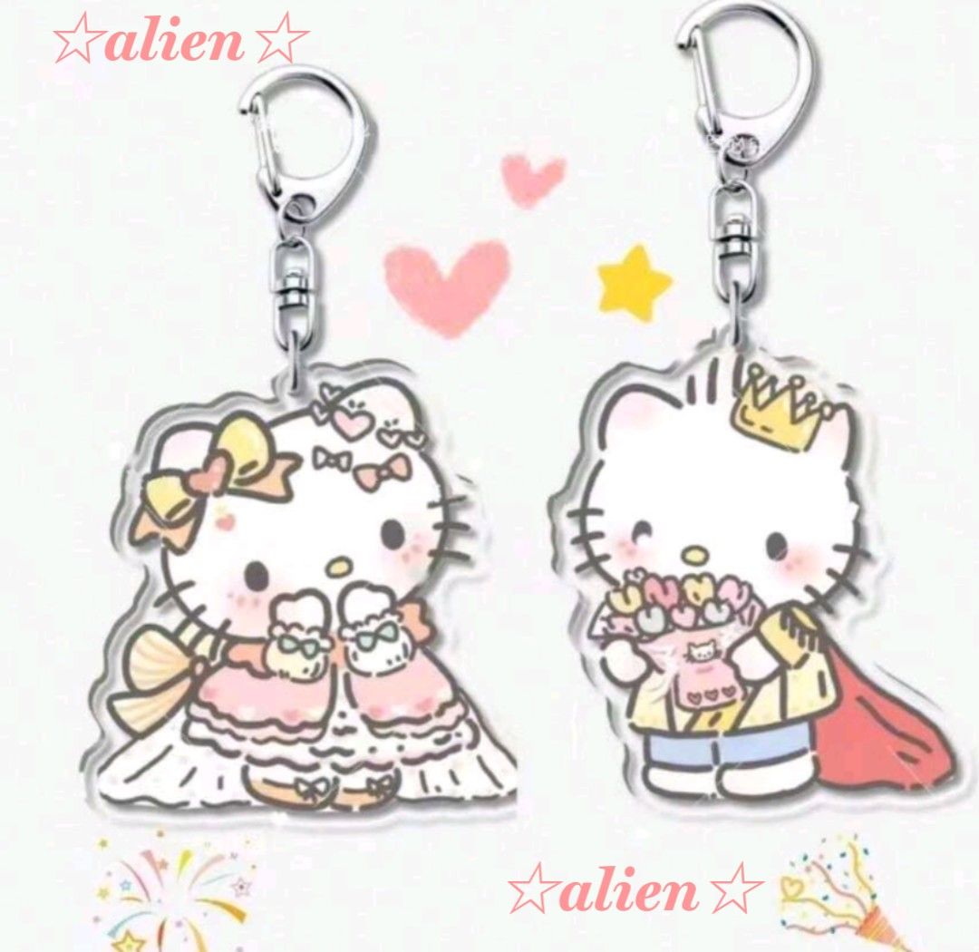 キティちゃん&ダニエル風 アクリルキーホルダー 】ウェディング キティちゃん&ダニエル風 アクリルキーホルダー 】ウェディング