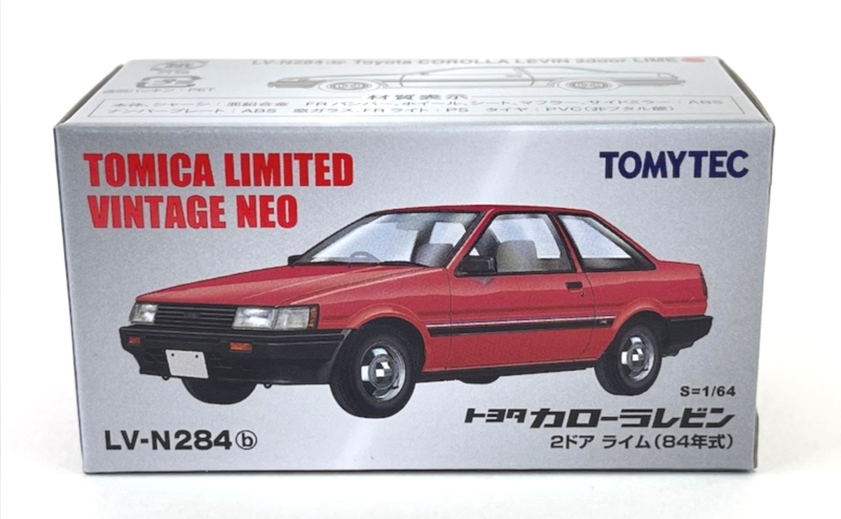 即決！ トミカ リミテッド ヴィンテージ ネオ LV-N284b トヨタ カローラ レビン 2ドア ライム 84年式 (赤) 新品・未使用品