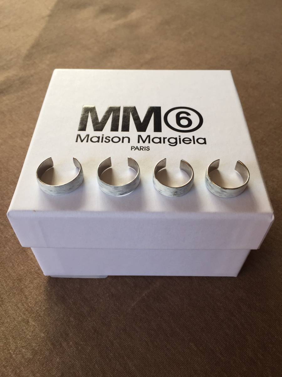 4新品 メゾン マルジェラ MM6 4連リング 指輪 シルバー アクセサリー-