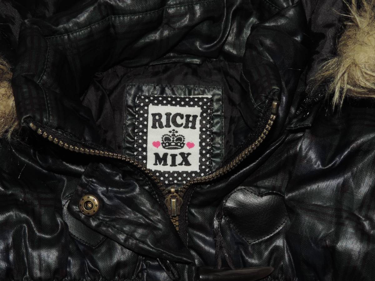 *RICH MIX. da full series design fur attaching hood. check pattern cotton inside jacket *140 centimeter 