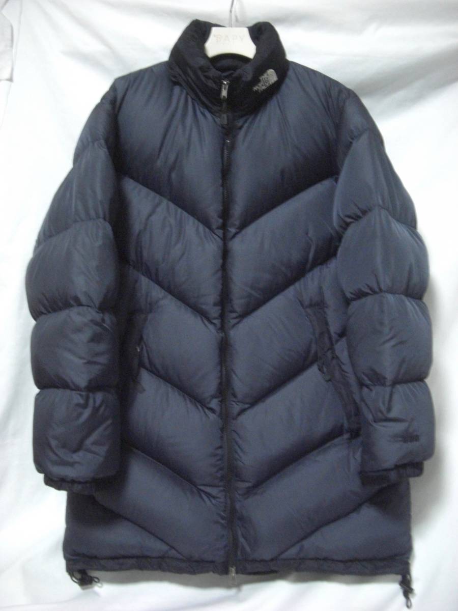 90s THE NORTH FACE ASCENT COAT アセントコート ダウン コート NAVY x BLACK M (J-14-20)_画像1