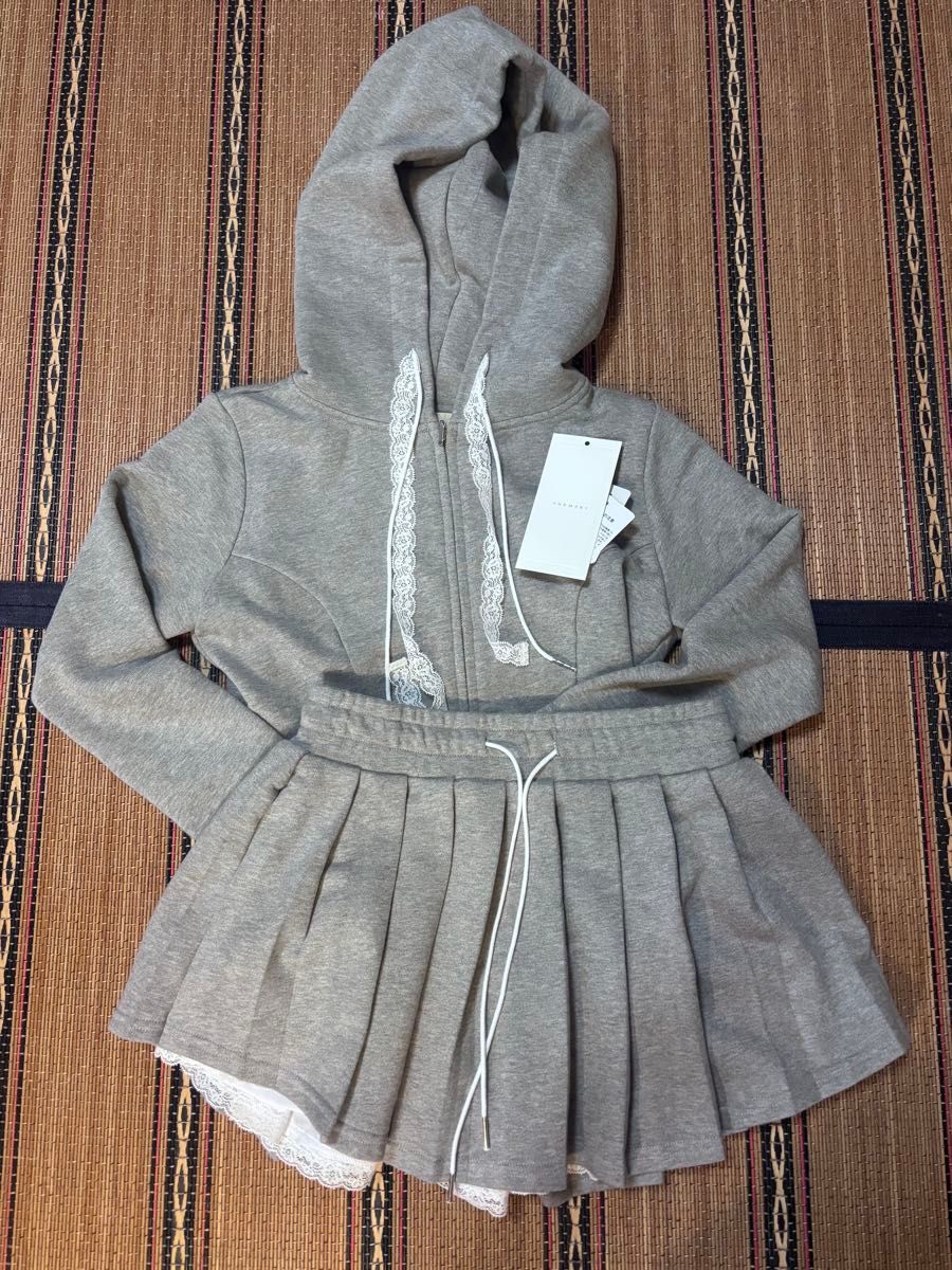 andmary アンドマリー Mimi lace hood set upグレー ミニレース andmary アンドマリー Mimi lace hood set upグレー ミニレース