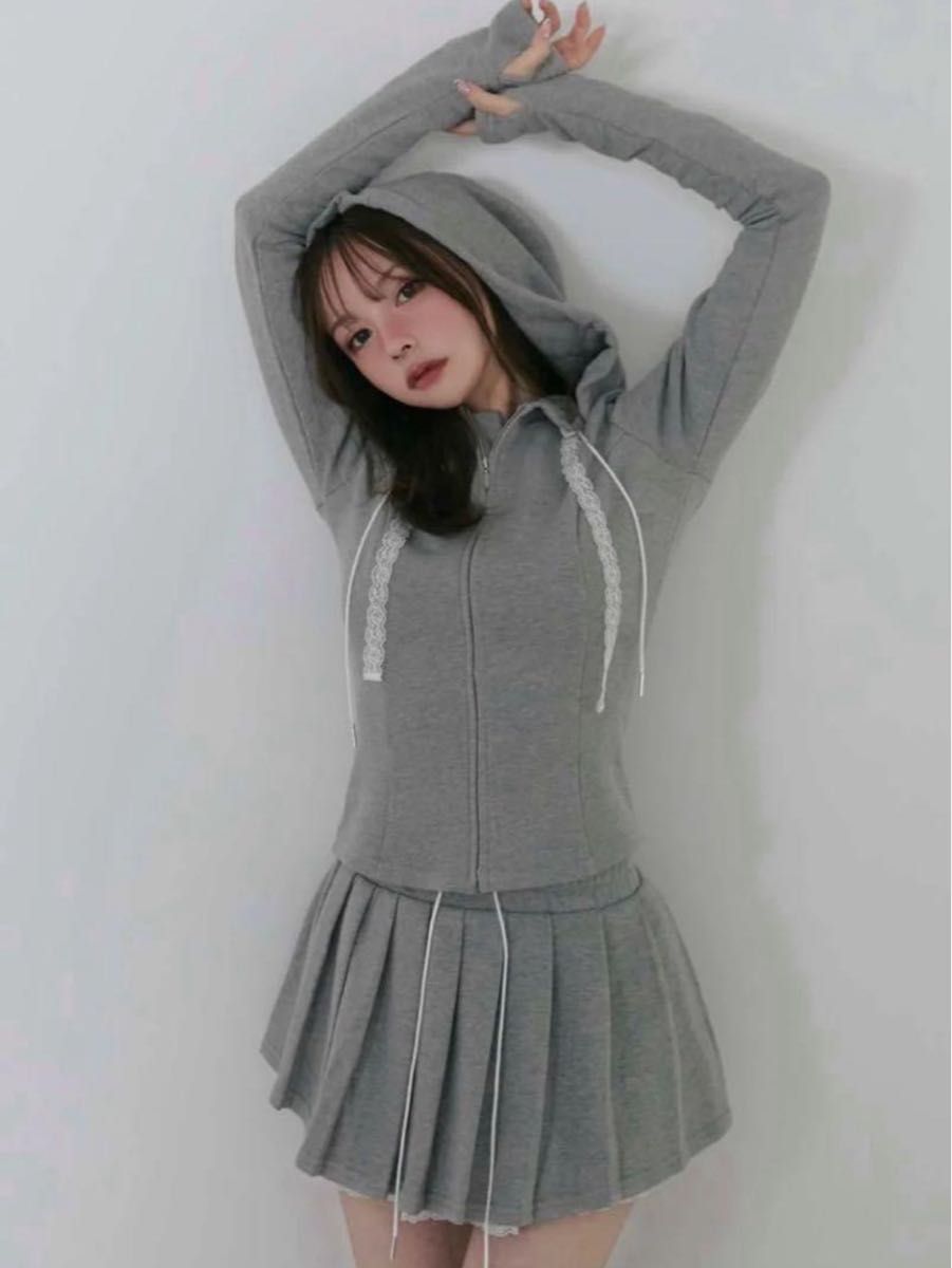 andmary アンドマリー Mimi lace hood set upグレー ミニレース andmary アンドマリー Mimi lace hood set upグレー ミニレース