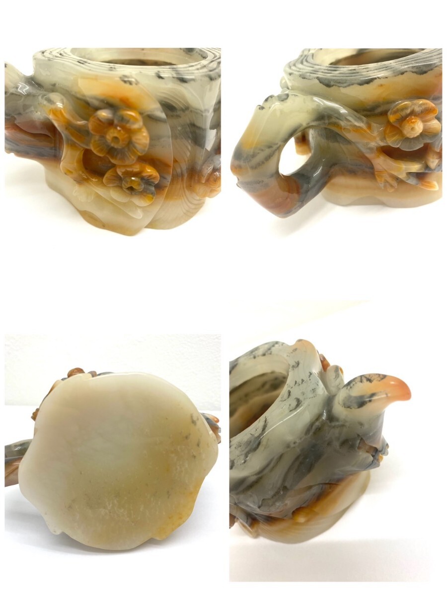 T】中国茶器セット 瑪瑙? 彫刻 急須&湯呑4客セット 茶道具 石 T】中国茶器セット 瑪瑙? 彫刻 急須&湯呑4客セット 茶道具 石