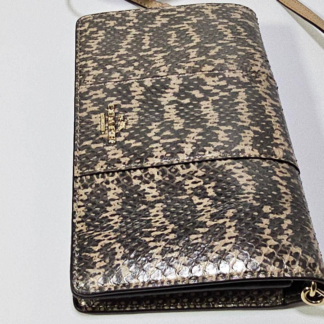 COACH コーチ ショルダーウォレット パイソンレザー 蛇革 財布 COACH コーチ ショルダーウォレット パイソンレザー 蛇革 財布