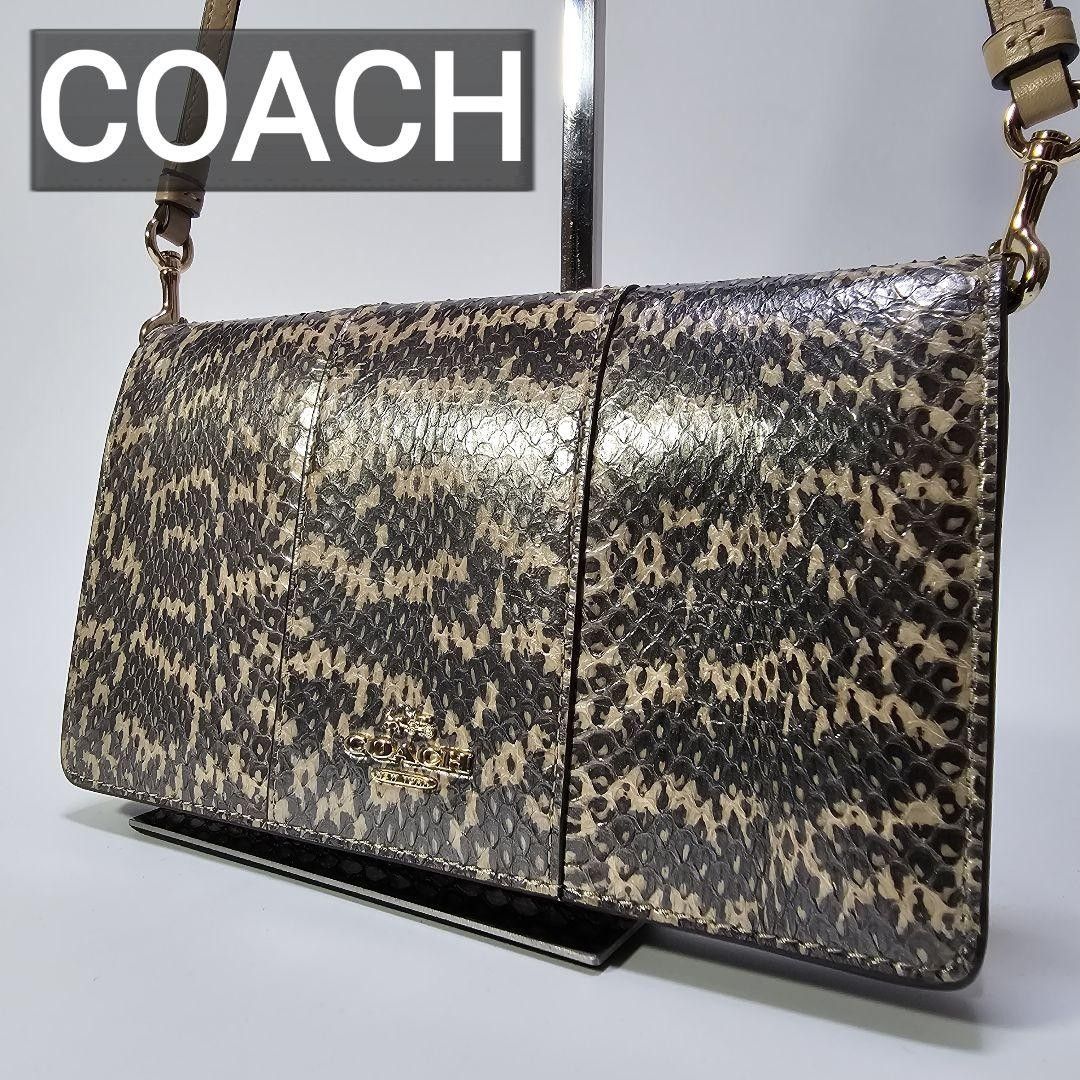 COACH コーチ ショルダーウォレット パイソンレザー 蛇革 財布 COACH コーチ ショルダーウォレット パイソンレザー 蛇革 財布