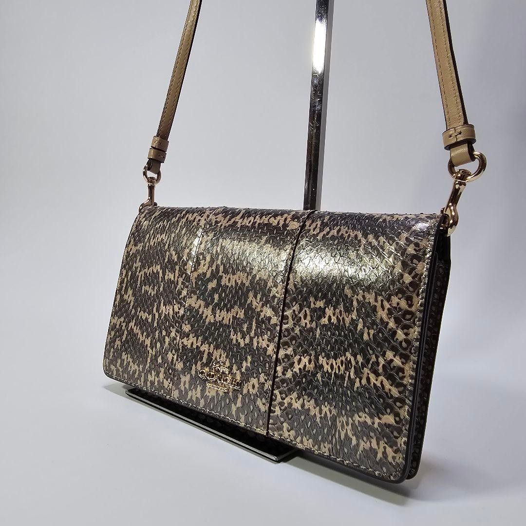 COACH コーチ ショルダーウォレット パイソンレザー 蛇革 財布 COACH コーチ ショルダーウォレット パイソンレザー 蛇革 財布