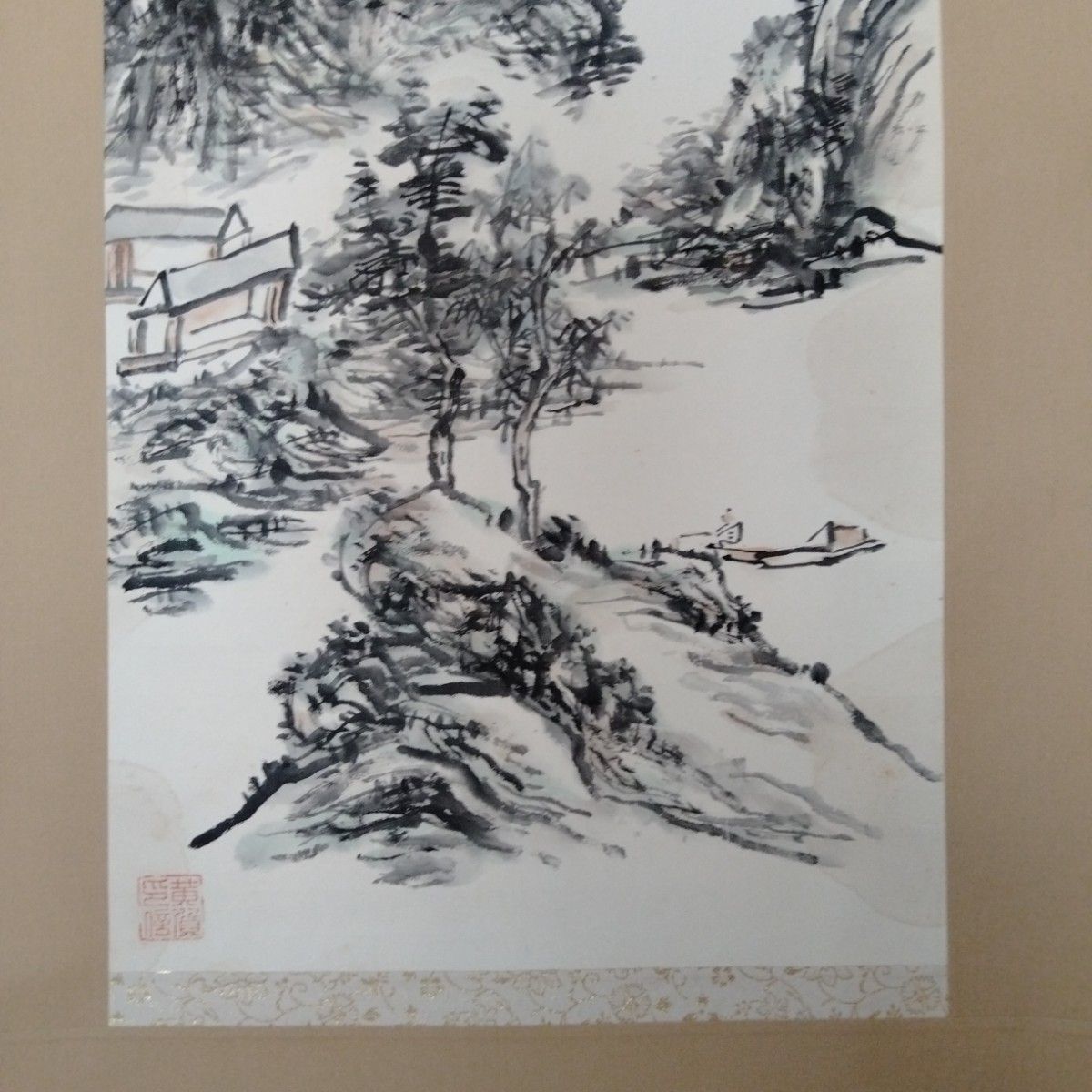 中国絵画 山水画掛軸 中国骨董【山水画名作】画面サイズ縦約84 中国絵画 山水画掛軸 中国骨董【山水画名作】画面サイズ縦約84
