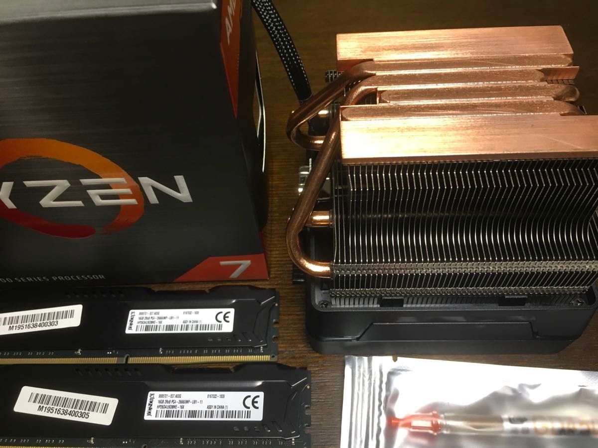 Ryzen7 5800x メモリ32GB CPUクーラー グリス 自作PC4点セット Ryzen7 5800x メモリ32GB CPUクーラー グリス 自作PC4点セット