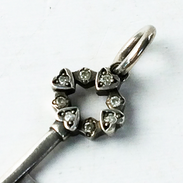 #agete Agete серебряный X 0.02ct бриллиант ключ очарование /- серебряный SILVER аксессуары подвеска с цепью [2400011416568]