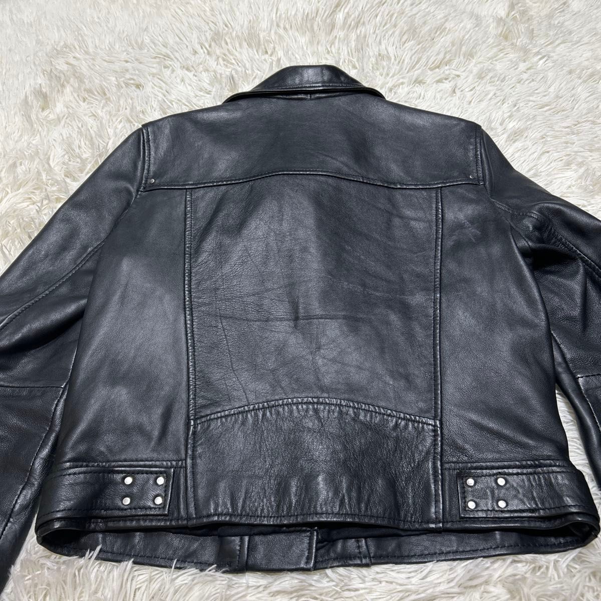 ZARA ザラ 本革 羊革 レザーダブルライダースジャケット Mサイズ ZARA ザラ 本革 羊革 レザーダブルライダースジャケット Mサイズ