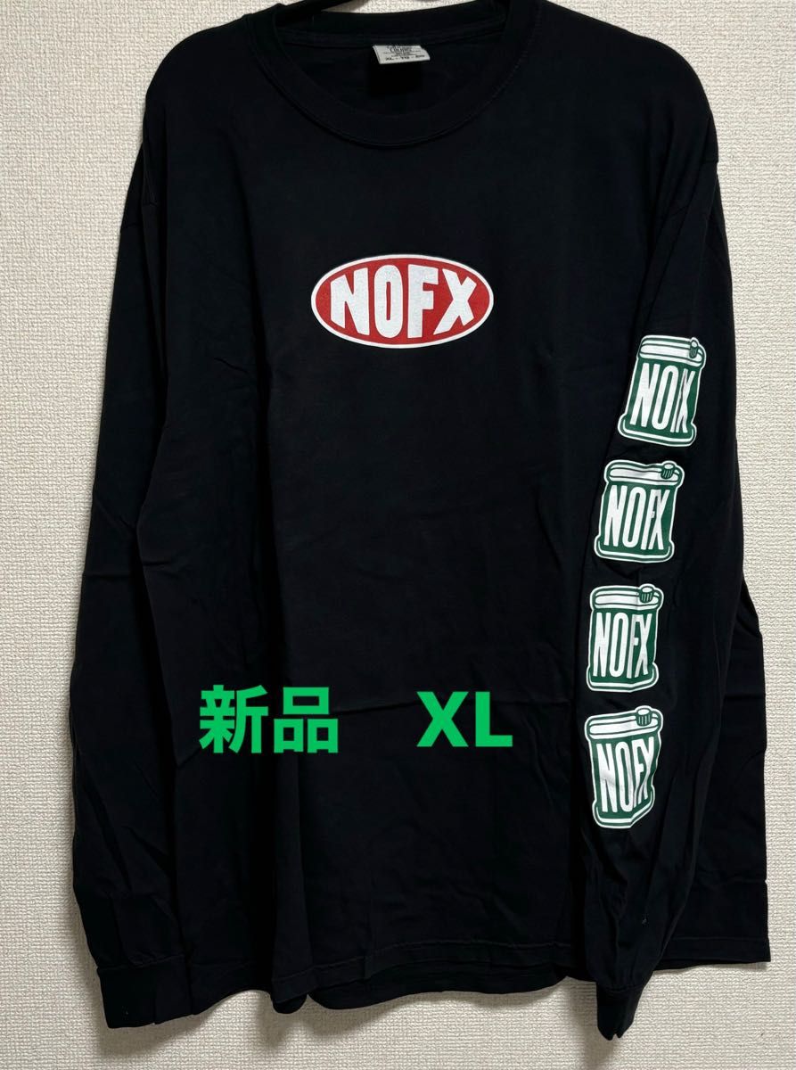 新品 NOFX Linoleumロングスリーブ XLサイズ ブラック ロンT 新品 NOFX Linoleumロングスリーブ XLサイズ ブラック ロンT