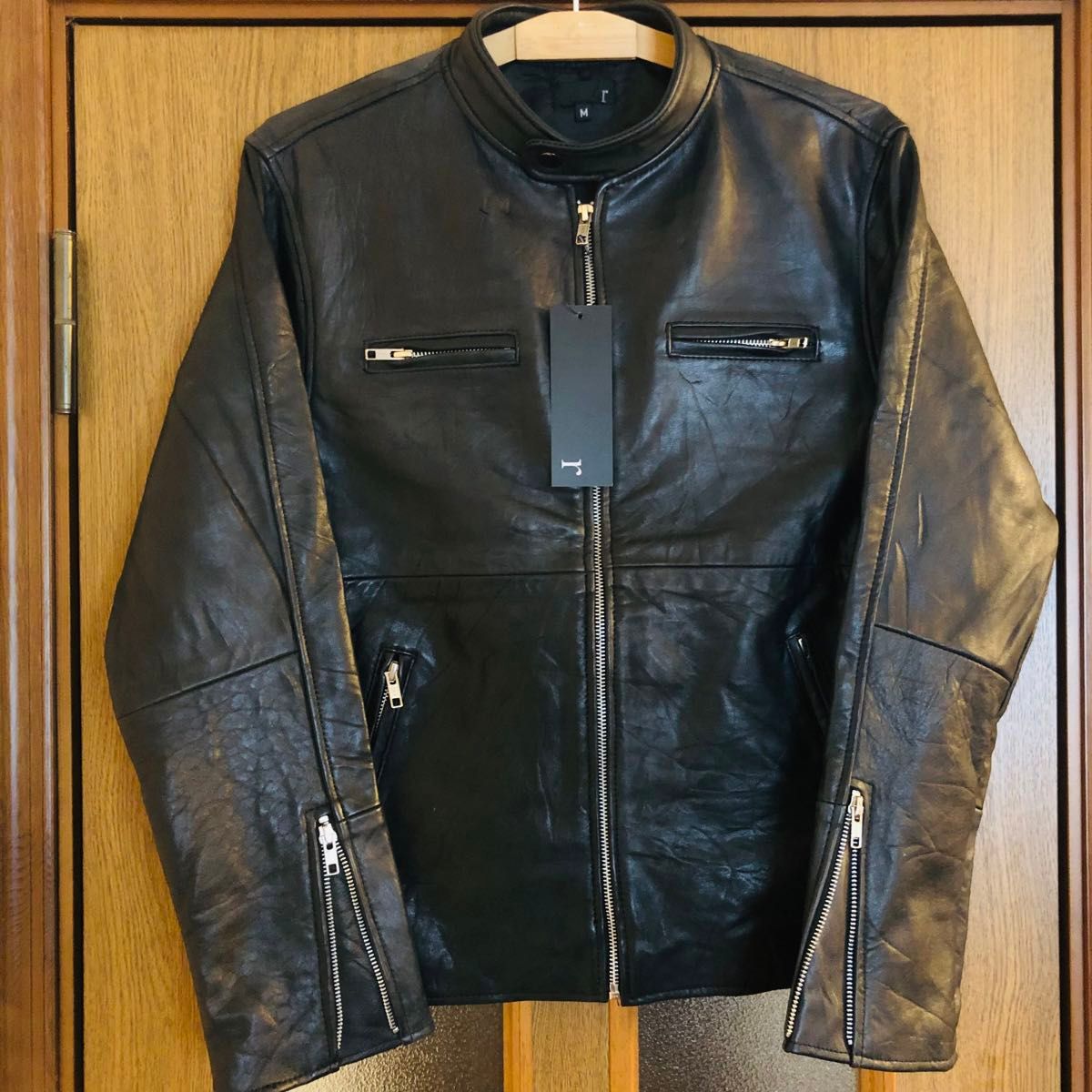 本革レザー タグ付き新品 未使用 M シングルライダース 本革レザー タグ付き新品 未使用 M シングルライダース