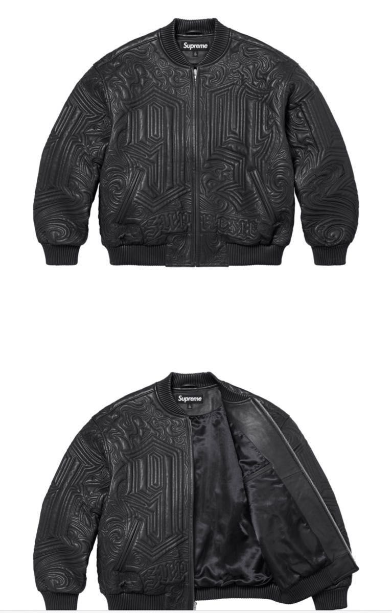 supreme Mister Cartoon Embroidered Leather Jacket black XL supreme Mister Cartoon Embroidered Leather Jacket black XL
