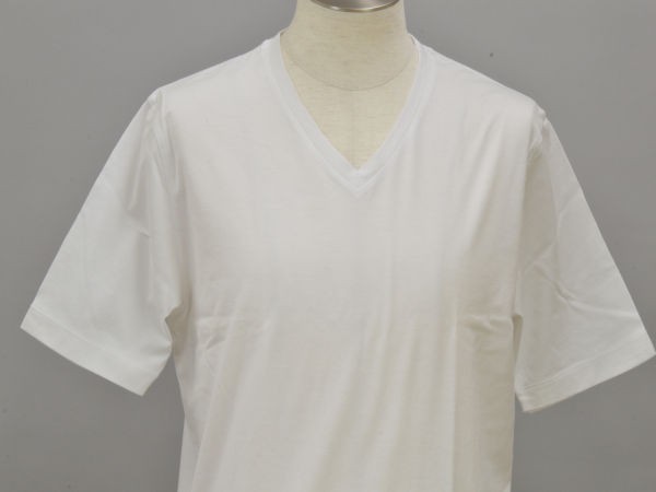 エディフィス EDIFICE Vネック 半袖 Tシャツ/カットソー XLサイズ ホワイト メンズ F-S3897_画像3
