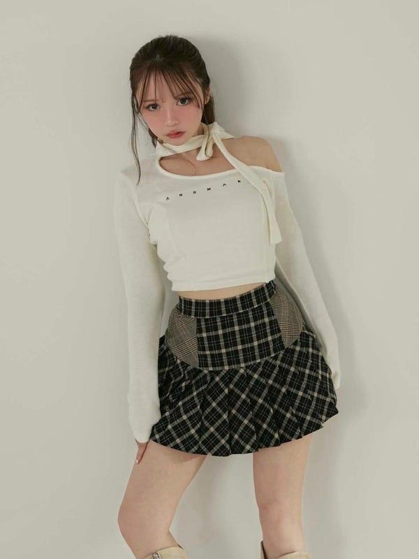 最安値 】 ANDMARY Nana ribbon oneshoulder tops ivory F 最安値 】 ANDMARY Nana ribbon oneshoulder tops ivory F
