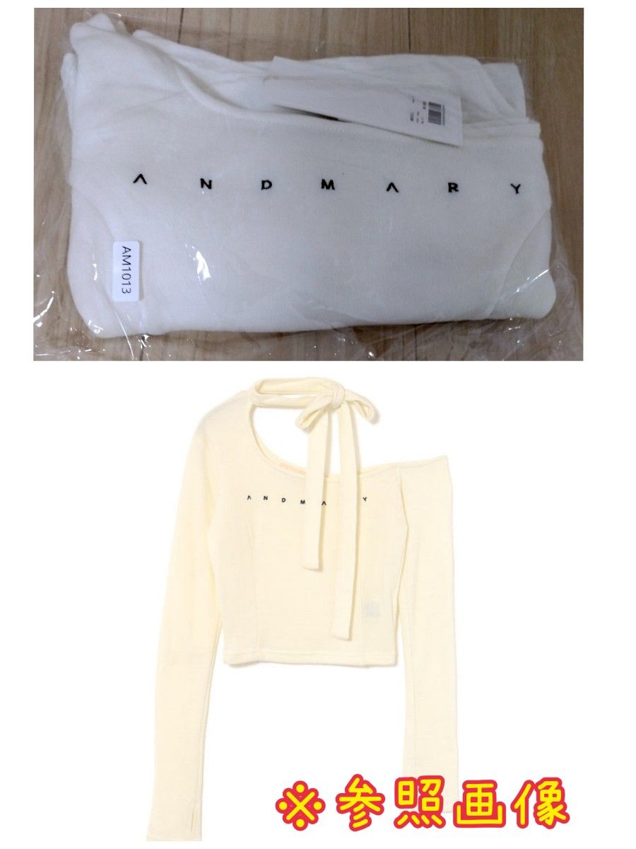 最安値 】 ANDMARY Nana ribbon oneshoulder tops ivory F 最安値 】 ANDMARY Nana ribbon oneshoulder tops ivory F