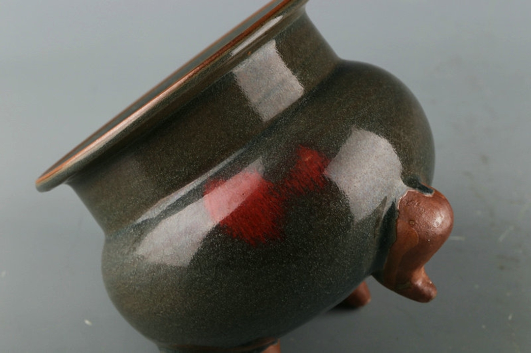 多寶屋】XP1716□宋時代鈞窯窯変紫斑三足炉珍品□ | ovale.eu