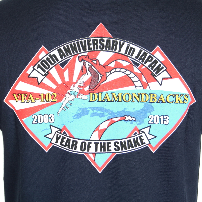 VFA-102 DIAMONDBACKS　”10th ANNIVERSARY IN JAPAN”Tシャツ　ブラック　Sサイズ_画像3