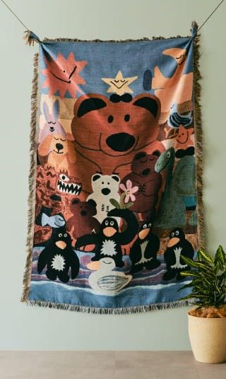 Daisuke Kondo × unico ブランケット family ペンギン 布団 毛布 Daisuke Kondo × unico ブランケット family ペンギン 布団 毛布