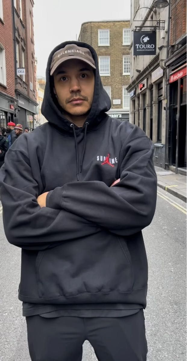 S supreme jordan hooded sweatshirt black シュプリーム S supreme jordan hooded sweatshirt black シュプリーム