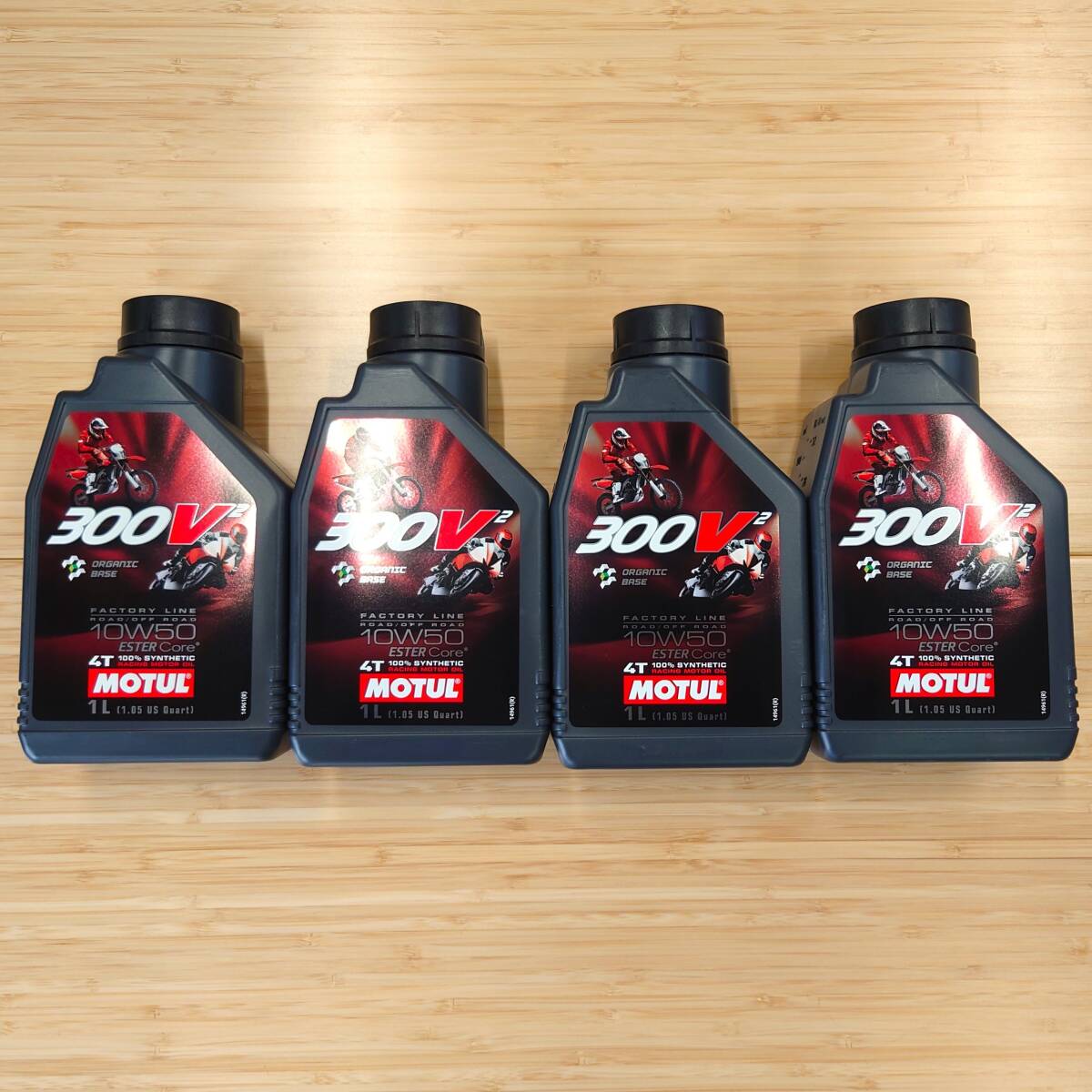 NEWボトル 正規品 送料無料 MOTUL モチュール 300V2 (スクエア) 300V2 Factory Line Road/ Off Rord 10W50 1L×4本 4L オイル