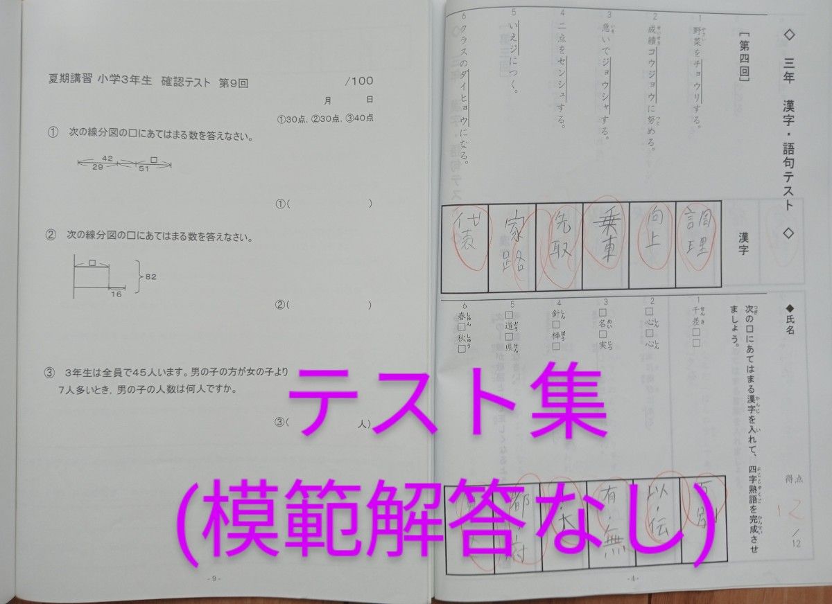 記入済】臨海セミナー中学受験科 小3 徹底テスト集/読解 記入済】臨海セミナー中学受験科 小3 徹底テスト集/読解